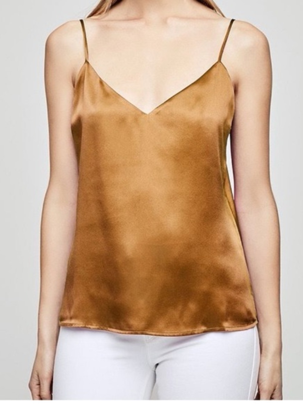 L’AGENCE Gold V-Neck Camisole Top